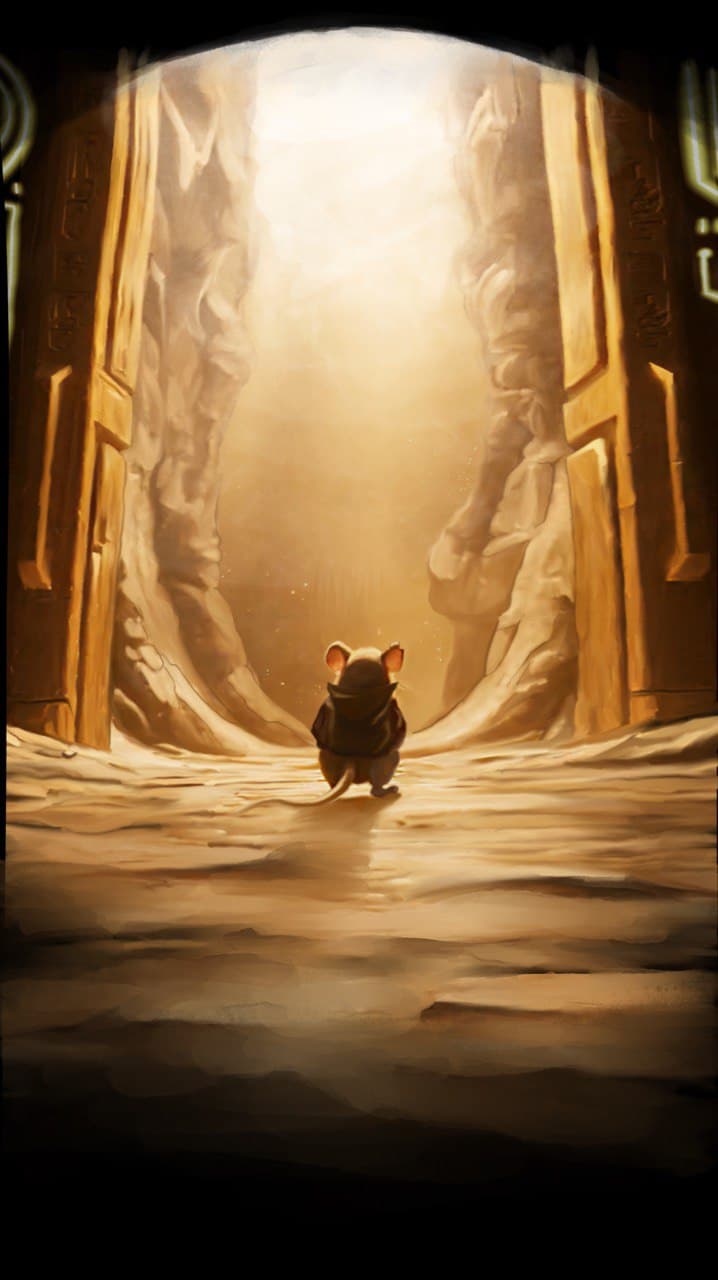 Golden Grid Intro - A mystical digital landscape with glowing grid patterns